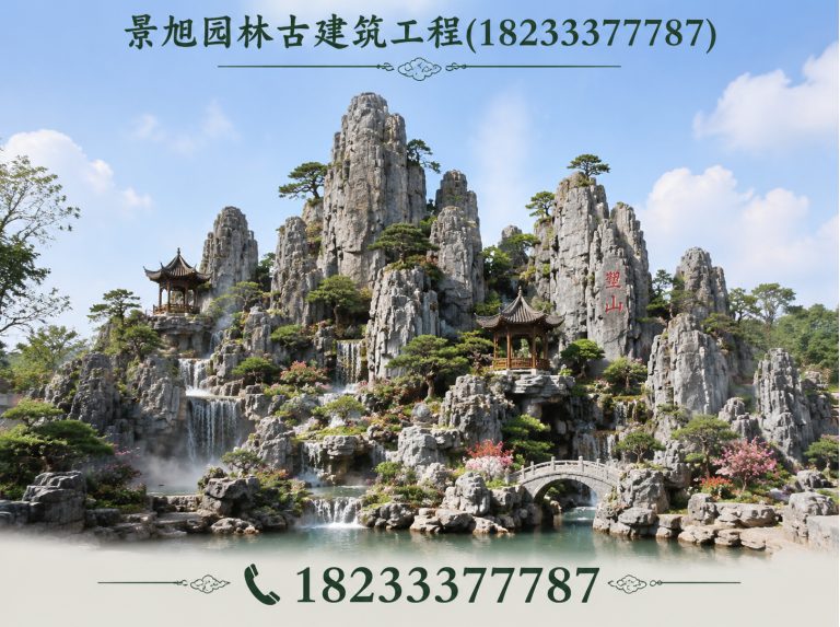 满城区水泥塑山展示图